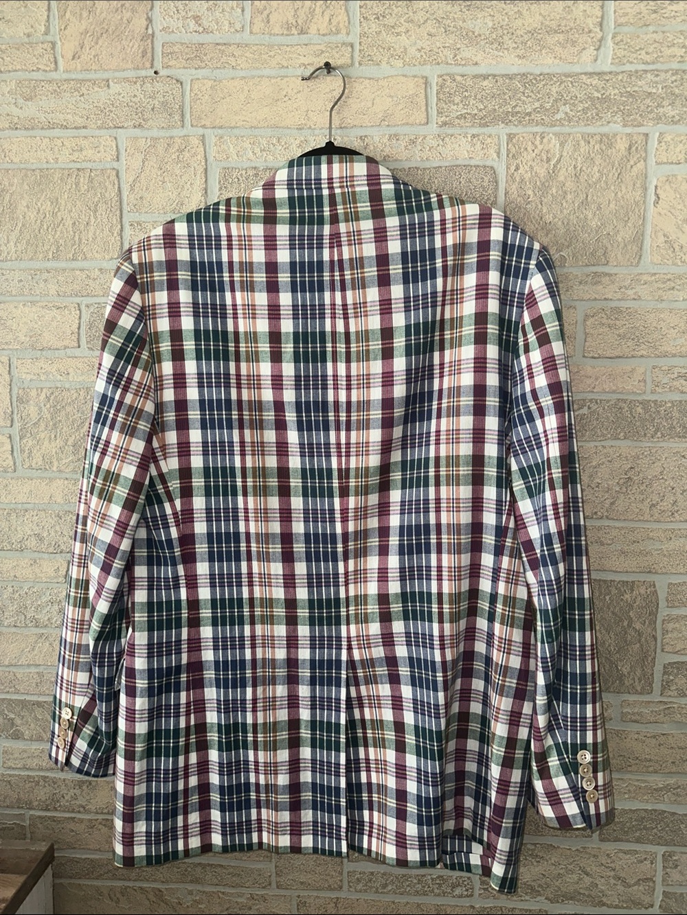 NWOT! Brooks Brothers Blue/Red  Madras Plaid Cotton Sport Coat Men’s 41L Blazer - Picture 4 of 8